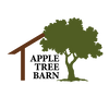 Logo of Apple Tree Barn with a stylized tree and roof on a white background